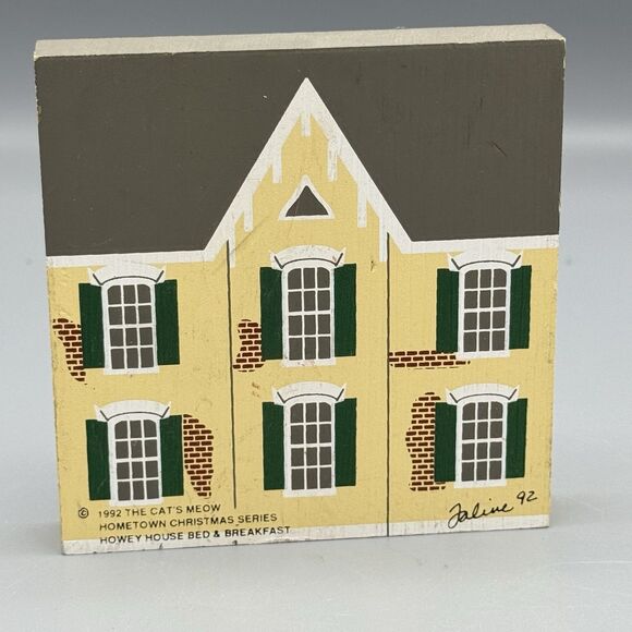1992 Cats Meow Hometown Christmas Series Howey House Bed & Breakfast Faline Wood - Picture 2 of 7